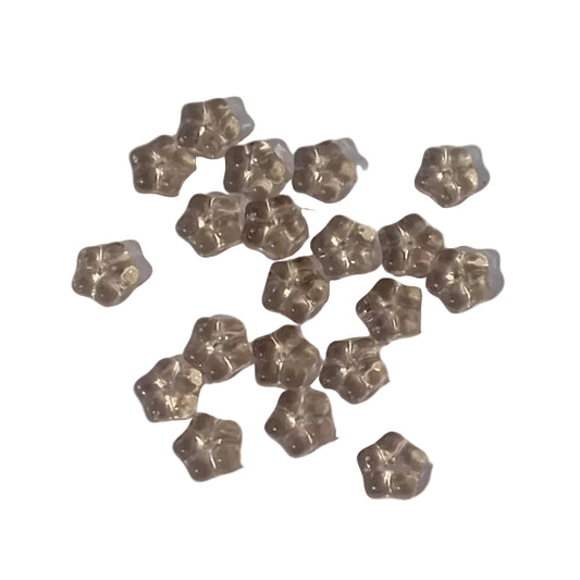 20pc Grey 8mm 20pc Flat Flower Beads