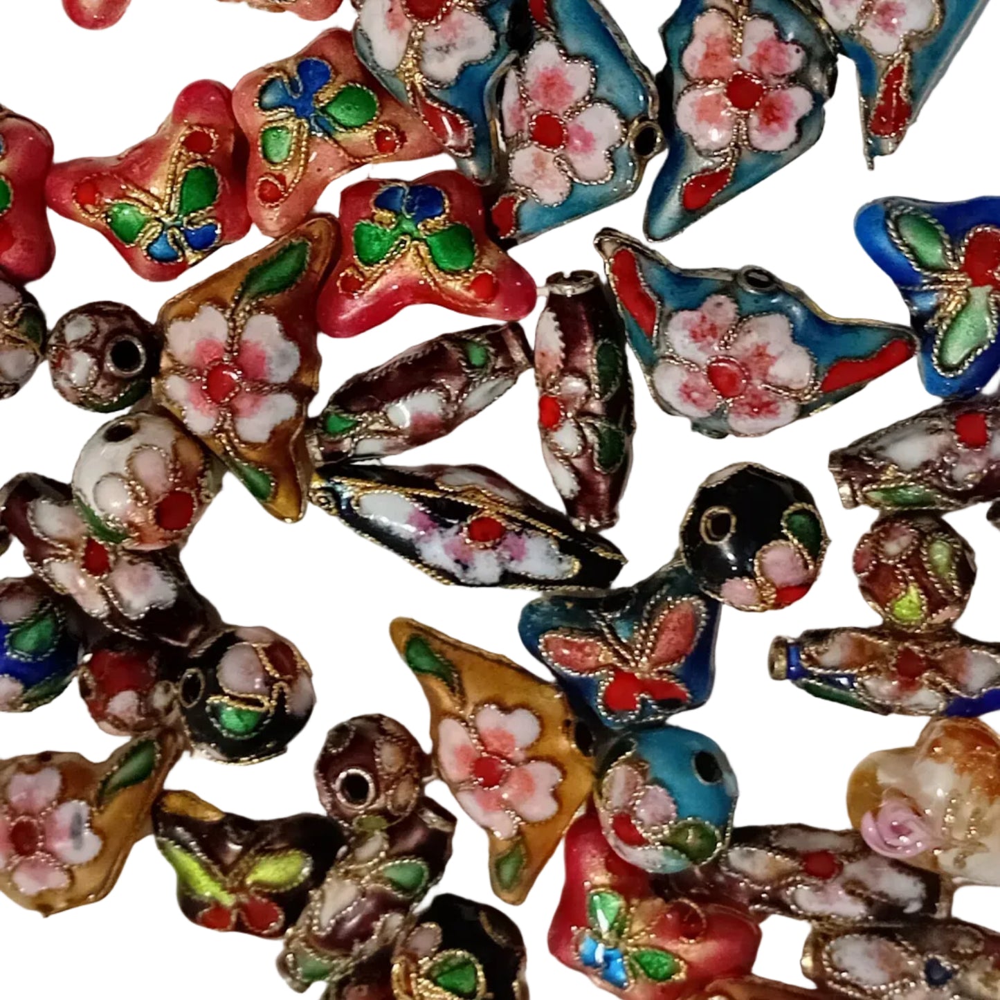 10pc Mixed Pack Of Cloisonne Beads