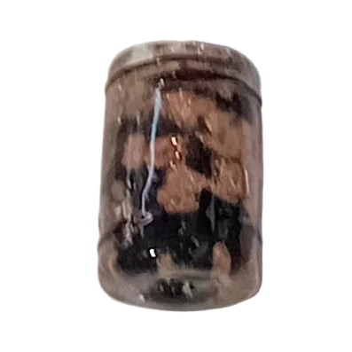 1pc 20mm Clear, Black & Gold Barrel Lampwork Bead