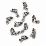 10pc Silver Christmas Present Charm