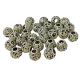 1pc Green European Rhinestone Round Floral Bead