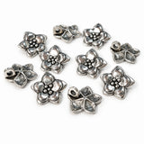 10pc Silver Flower With Loop Charms