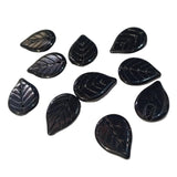 10pc 18mm Black Glass Leaves