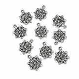 10pc Dark Silver Snowflake Charms