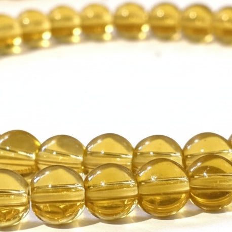 6mm Light Brown Round Glass Beads