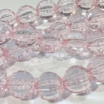 15mm Light Pink Round Faceted Acrylic Beads