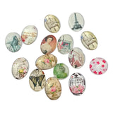 15pc Flat Back Glass Cabochon Pack
