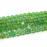 4mm Green & Blue AB Round Glass Beads