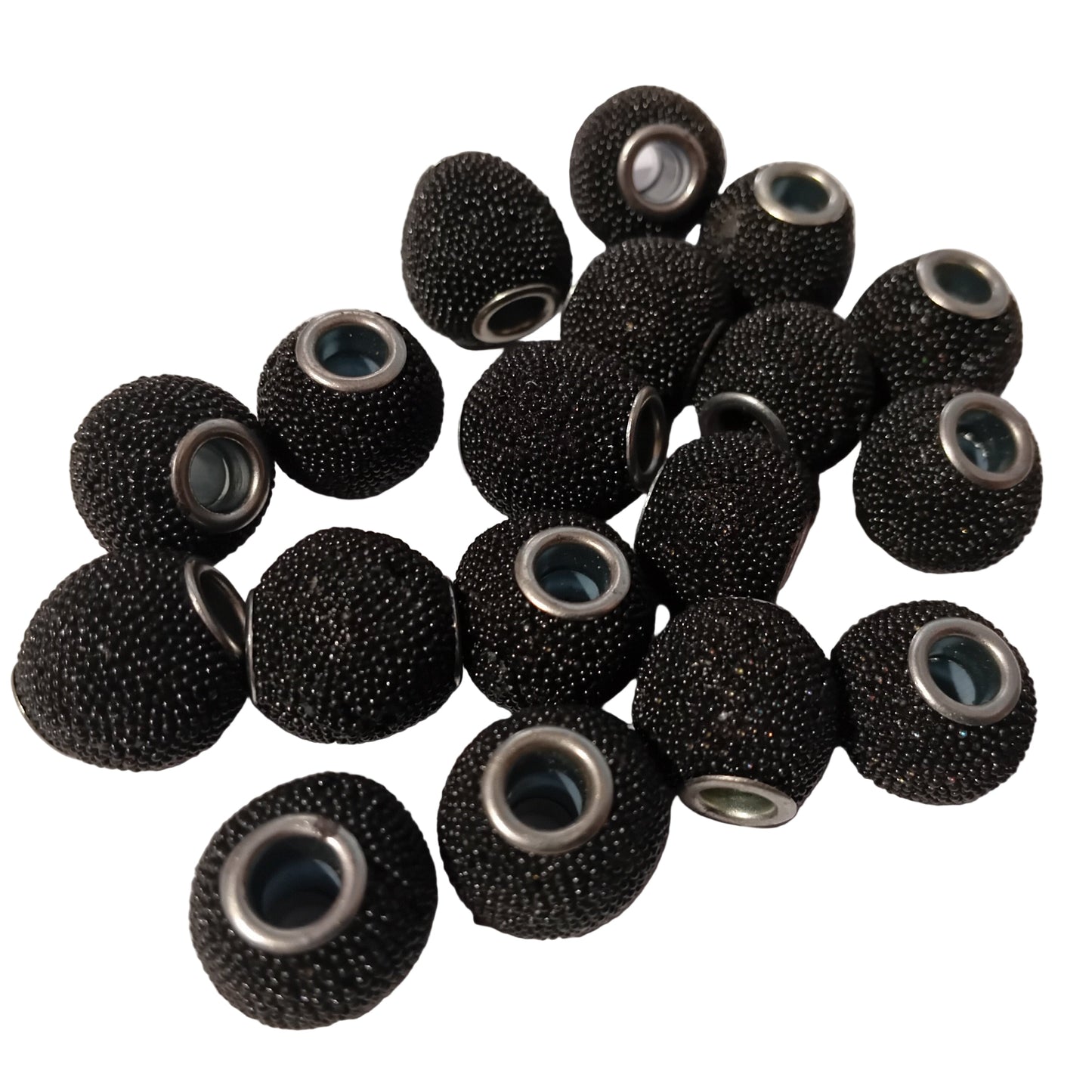 CLEARANCE! 18pc Black Glittery Kashmiri Beads
