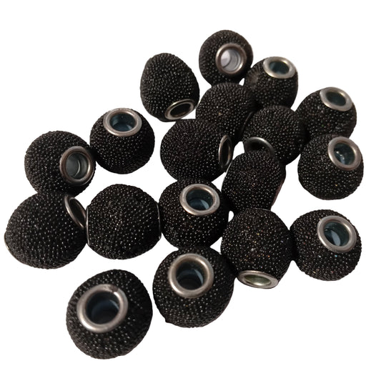 CLEARANCE! 18pc Black Glittery Kashmiri Beads