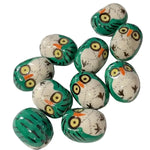 10pc Teal Resin Owl Beads