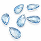 6pc Blue Teardrop AB Crystal Beads