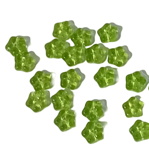 20pc Green 8mm 20pc Flat Flower Beads