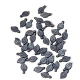 50pc 10mm Dark Blue Metallic Acrylic Leaf Beads