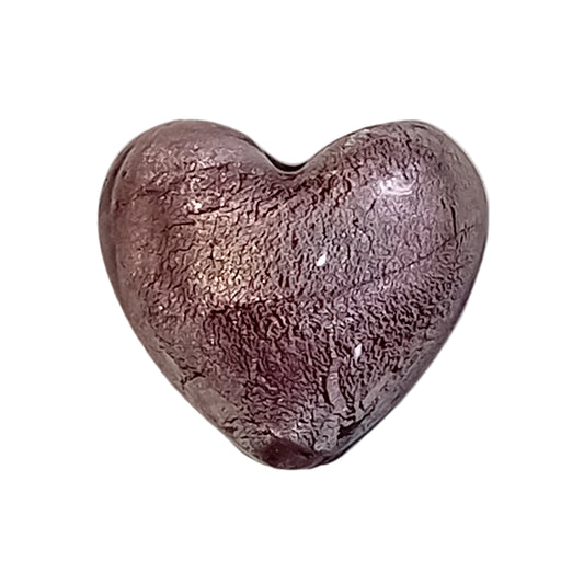 1pc 26mm Purple & Silver Heart Bead