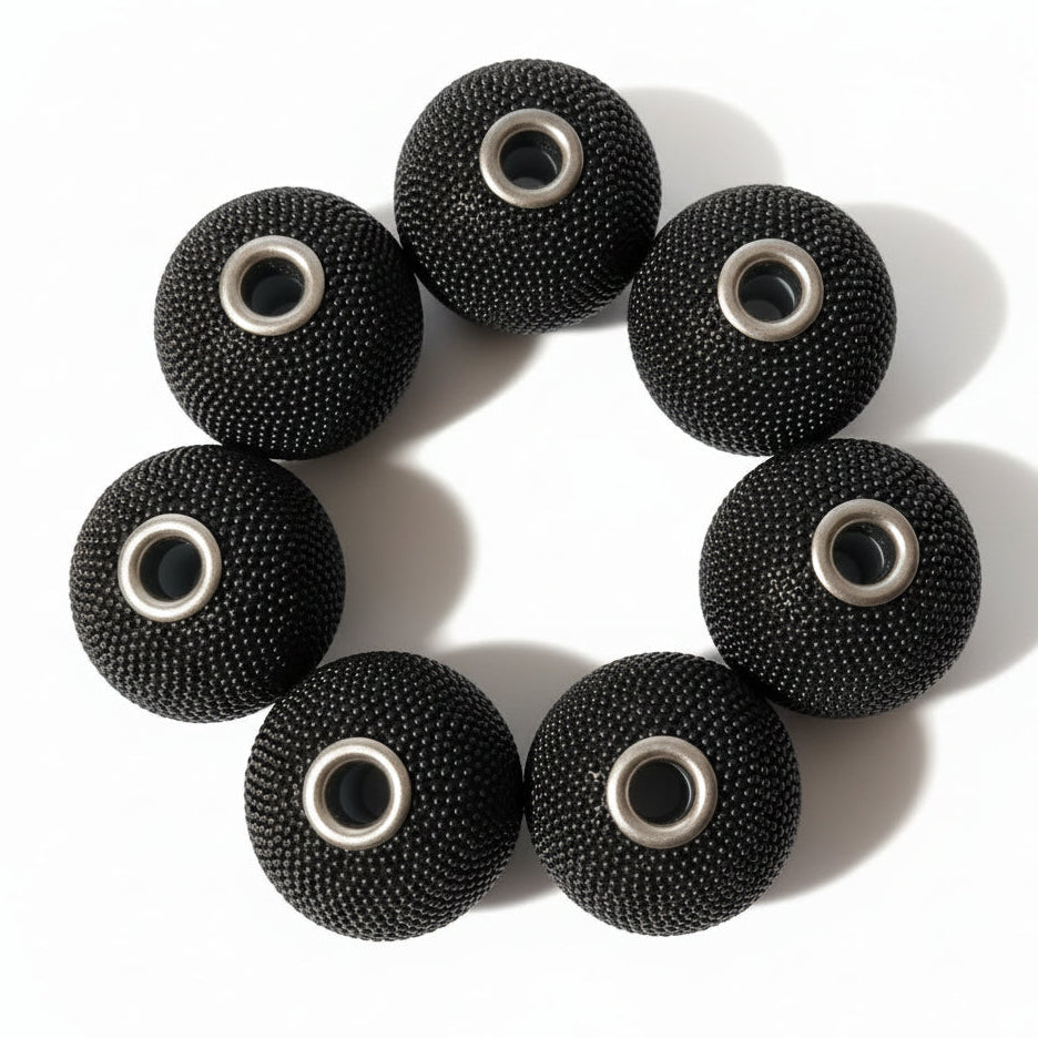 CLEARANCE! 8pc Large Black Kashmiri Beads
