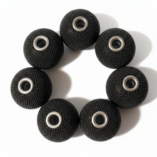 CLEARANCE! 7pc Large Black Kashmiri Beads