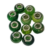 10pc Mixed Green European Bead Pack