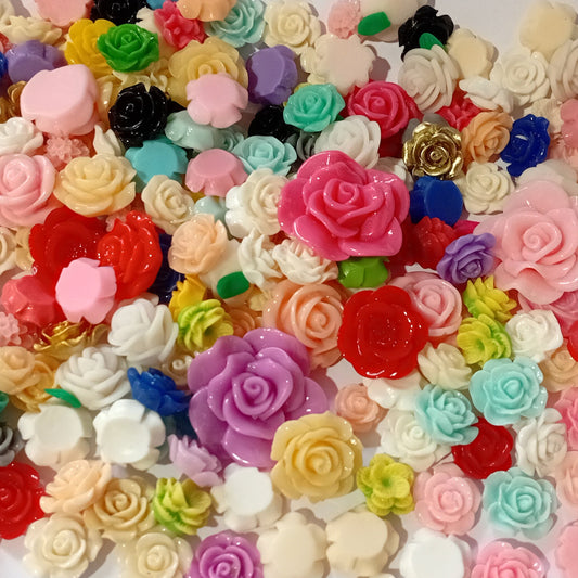 20pc Mixed Resin Flower Cabochons