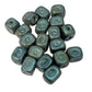 CLEARANCE! 20pc Square Metallic Blue Glass Beads