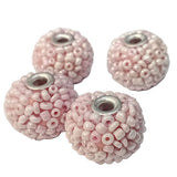 4pc Pink Beaded Kashmiri Beads