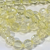 15mm Yellow Round Faceted Acrylic Beads