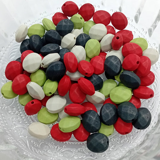 SALE! 100pc Mixed Oval Faceted Acrylic Beads