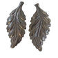 2pc Silver Vintage USA Leaf Charms