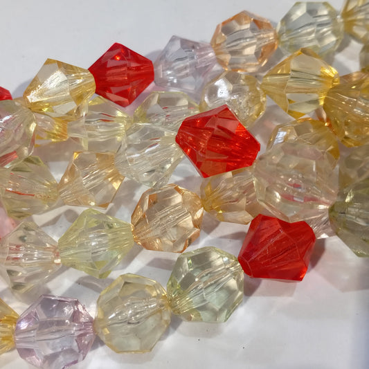 13mm Mixed Faceted Acrylic Beads