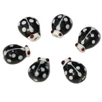 6pc Ladybug Lampwork Glass Beads