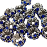 1pc Dark Blue European Rhinestone Rondelle Bead