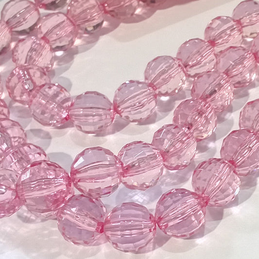 15mm Purple Round Faceted Acrylic Beads
