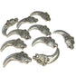 10pc Large Silver Wolf Fang Charms
