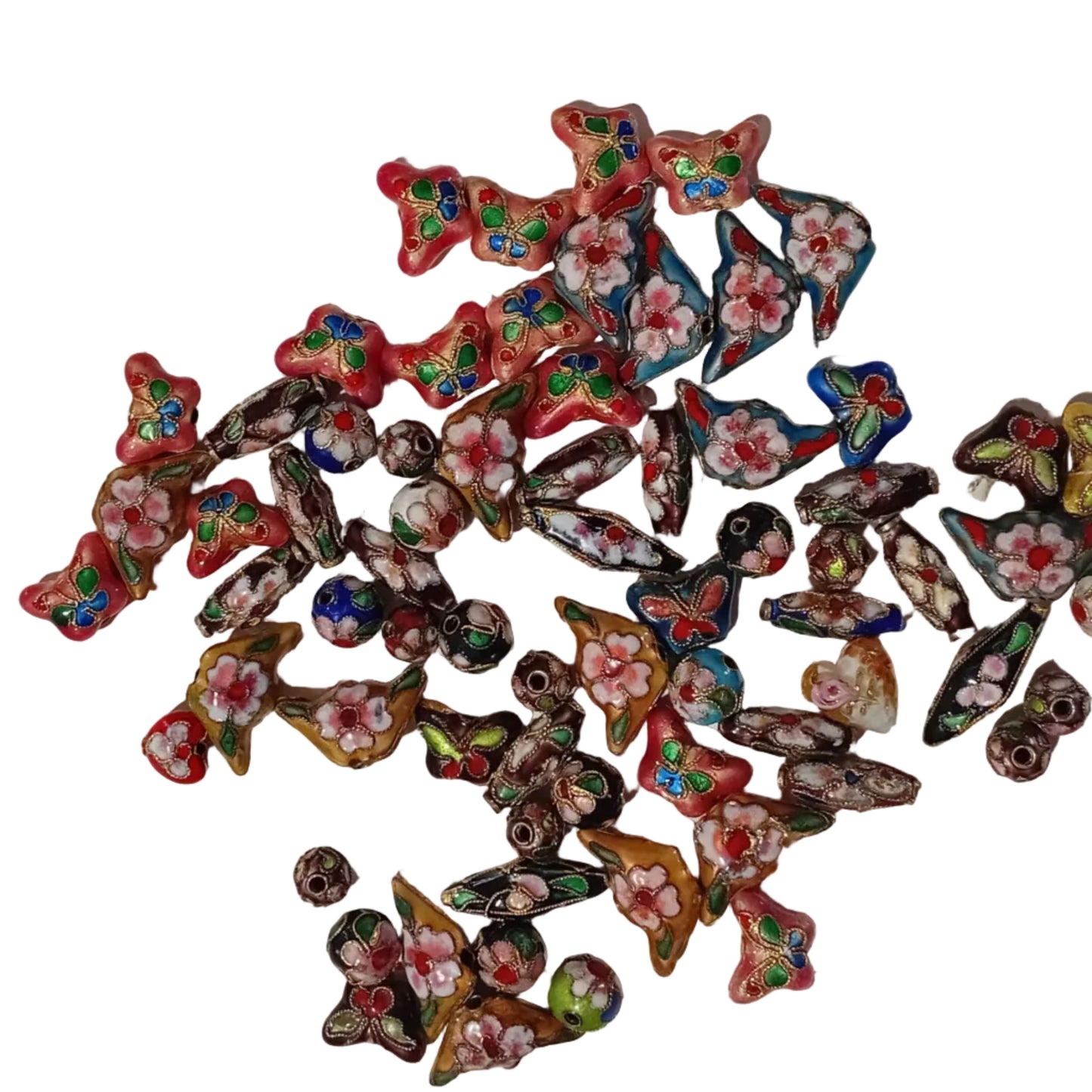 10pc Mixed Pack Of Cloisonne Beads