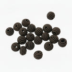 20pc 10mm Dark Brown Round Coiled Beads