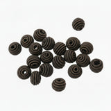 20pc 10mm Dark Brown Round Coiled Beads