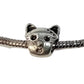 1pc Silver Cat European Bead