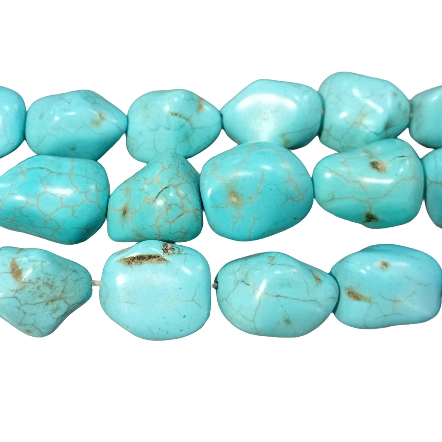 Strand Of Extra Large Blue Howlite Nugget Beads