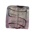 1pc 25mm Clear, Pink, Silver & Black Sq. Lampwork Bead