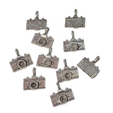 10pc Silver Vintage Style Camera Charms