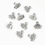 10pc Silver Lotus Charms