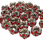 1pc Red European Rhinestone Rondelle Bead