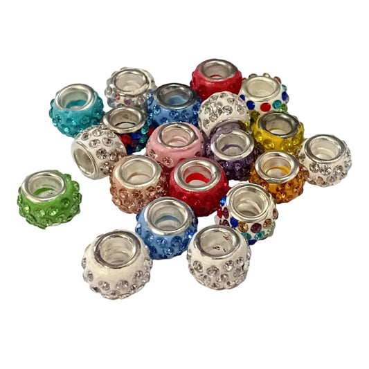 20pc Mix Of European Rhinestone Beads