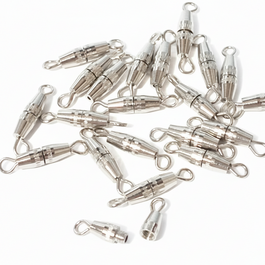 20pc Silver Barrel Screw Clasps