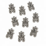 10pc Silver Ballet Shoe Charms