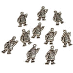 10pc Silver Santa Charms