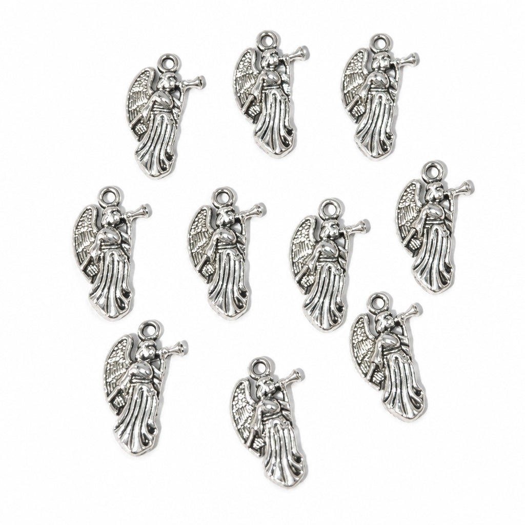 10pc Silver Musical Angel Pendants