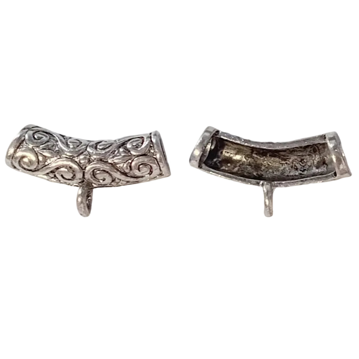 1pc Silver Floral Pendant Tube Connector