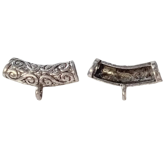1pc Silver Floral Pendant Tube Connector