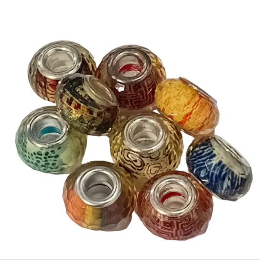 10pc Mixed Faceted European Bead Pack
